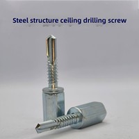 Self-Tapping Screws M8 for Colored Steel Tiles Metal Sheet Roof Suspension Hardened Carbon Steel Dovetail Design Galvanized Blue