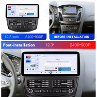 Autoradio GPS Navigation Android Auto Carplay avec écran stéréo 12,3 pouces, Qualcomm 8 cœurs, 4G WIFI, pour Ford Focus 2012-2018