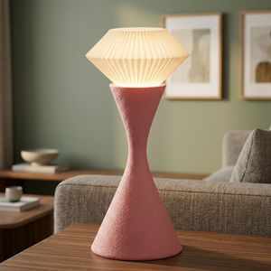 Lámpara de Mesa LED Moderna, Pequeña, con Forma de Diamante Rosa, Funciona con Pilas, Táctil, Regulable, Inalámbrica, Luz Nocturna para Dormitorio - Product Image 3