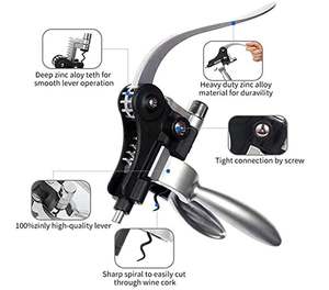 Ensemble d'ouvre-bouteille de <span class=keywords><strong>vin</strong></span>, ouvre-bouteille de <span class=keywords><strong>vin</strong></span> rouge manuel de 8 pièces avec étui en bois classique, tire-bouchon pour bouteilles de <span class=keywords><strong>vin</strong></span> - Product Image 4