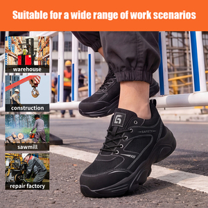 <span class=keywords><strong>Chaussures</strong></span> <span class=keywords><strong>de</strong></span> <span class=keywords><strong>sécurité</strong></span> GUYISA pour hommes, anti-explosion, anti-perforation, à tige basse, embout en acier, semelle intermédiaire anti-perforation, semelle en caoutchouc, noires - Product Image 4