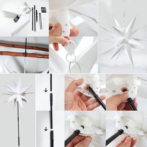 Estrella Morava LED de 23 Pulgadas, Estrella de Papel 3D de 18 Puntas, Colgante, Impermeable, para Decoración Navideña del Hogar, Fiestas, Porche, Jardín - Product Image 5