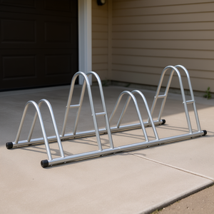 Porte-vélos autoportant en acier galvanisé pour 4 vélos, fixation au sol, argent D0100H5GCRP - Product Image 2