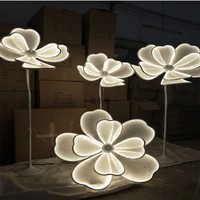 Promotion : Pivoine LED blanche lumineuse pour allée, accessoires de mariage et décoration d'événements, guide lumineux électrique avec alimentation CA