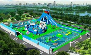 Tobogán Acuático Inflable Gigante, Parque Acuático de PVC, Parque Acuático, Piscina Combinada, Castillo Inflable, Piscina de Burbujas - Product Image 2