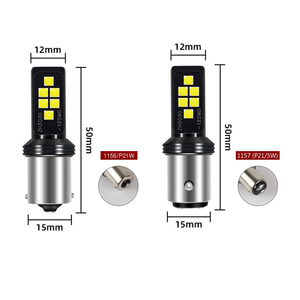 Nuovo <span class=keywords><strong>12V</strong></span> Auto lampadina LED per Auto 1156 BA15S P21W 1157 BAY15D <span class=keywords><strong>P21</strong></span>/5W 3030 12SMD Moto Stop freno di retromarcia segnale di direzione - Product Image 2