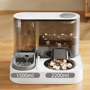 موزع طعام وماء أوتوماتيكي للحيوانات الأليفة 2 في 1 يعمل بالجاذبية للكلاب والقطط - Product Image 2