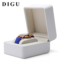 Boîte à montres DIGU en cuir PU noir et blanc, boîte de rangement pour bijoux, bracelets et montres, boîte de présentation, étui à montres en similicuir de haute qualité