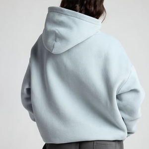 เสื้อครอปแบบมีฮู้ดผ้าคอตตอนสีฟ้าอ่อน - Product Image 5