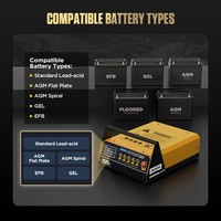 AUTOOL EM355 Testeur de batterie de voiture portable compatible multi-marques et onduleur d'alimentation 110V/220V pour la programmation des batteries EFB et GEL