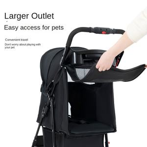 新着 折りたたみ式 4輪 ペットトラベル トロリー 分離型 ペットカート ドッグ カート キャリア 犬猫用 トラベルカート - Product Image 3