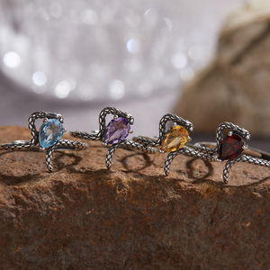 แหวนเงินแท้ S925 ประดับพลอยสีธรรมชาติ สไตล์เรโทร<span class=keywords><strong>ไทย</strong></span> สำหรับผู้ชายและผู้หญิง แหวนคู่รัก ลายงู แหวนนิ้วชี้ ดีไซน์เฉพาะตัว หรูหราเบาๆ - Product Image 1