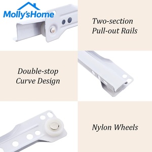 Glissière de tiroir robuste à montage inférieur en acier allié blanc de 12 pouces pour réparation de meubles et commodes - Product Image 3