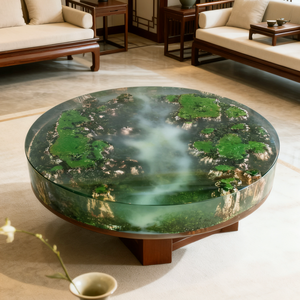 Handmade Nhựa Thủ Công Thực Khối Thực Nhà Máy Nhựa Bảng Đồ Nội Thất Nhựa Epoxy Nhựa Bàn Ăn Vòng Cà Phê Nhựa Bàn Ăn - Product Image 4