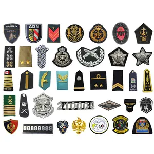 Shoulder Badges Armbands Woven Labels Clothing Accessories Hand Embroidered Labels Embroidered Patches Badges Fabric Labels