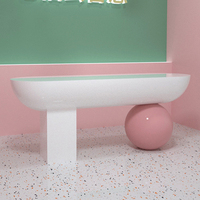 Table de réception demi-rond pour Spa, comptoir de réception, blanc, incurvé, nouveau design, 2022