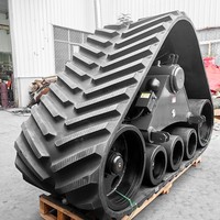 Kits de conversion de chenilles en caoutchouc à système triangulaire robustes pour moissonneuses John Deere S770
