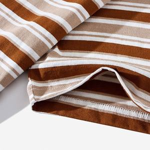 Camisetas a rayas de cuello redondo personalizadas, camisetas de bambú al por mayor, camiseta unisex - Product Image 3