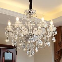 Lustre de Luxe Européen en Cristal pour Salon Salle à Manger Hôtel Chambre Villa Lumière Suspendue Contemporaine