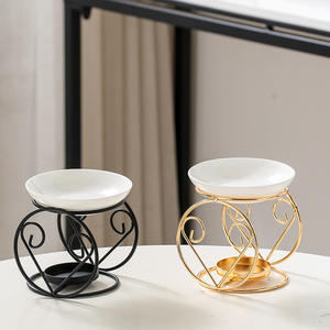 Linglong noir céramique fer aromathérapie poêle huile essentielle lampe chauffante pour usage domestique cire fusion lampe pour <span class=keywords><strong>Amazon</strong></span> étranger - Product Image 2