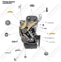 Kit de rail tendeur de chaîne de distribution d'origine pour camionnette Changan F70 Yunnei D20TCID PC201010-0401 – Pièces moteur authentiques