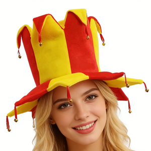 Fiesta <span class=keywords><strong>Carnaval</strong></span> Divertido Terciopelo <span class=keywords><strong>Loco</strong></span> España Madrid Partidario <span class=keywords><strong>de</strong></span> fútbol Bufón <span class=keywords><strong>Sombrero</strong></span> 2017 - Product Image 3