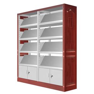 Rak buku majalah kayu OEM rak buku kayu dan baja rak perpustakaan kayu rak buku untuk majalah - Product Image 3