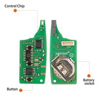 Clé télécommande universelle KEYDIY KD NB08-3 à 3 boutons pour Volkswagen, lame HU66, programmation de clé OBD, lot de 5