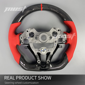 Volante Deportivo Personalizado de Fibra de Carbono con Empuñaduras de Cuero Perforado Rojo para Hyundai I30N I20N ElantraN N-line <span class=keywords><strong>Fastback</strong></span> - Product Image 6