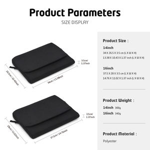 <span class=keywords><strong>Housse</strong></span> pour <span class=keywords><strong>ordinateur</strong></span> portable pour MacBook Air/Pro Dell <span class=keywords><strong>HP</strong></span> de 13-<span class=keywords><strong>14</strong></span> 15-16 <span class=keywords><strong>pouces</strong></span>, grande capacité, antichoc, avec plusieurs poches - Product Image 2