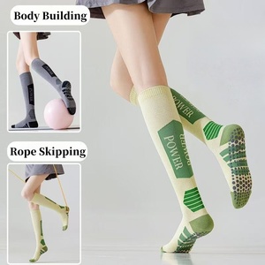 Chuyên Nghiệp Silicone Vớ Thể Thao Cho Phụ Nữ Tùy Chỉnh Grip Pilates & Yoga Non-Slip Khiêu Vũ Vớ Đầu Gối Màu Sắc Rắn Thanh Niên Logo Dưới - Product Image 4