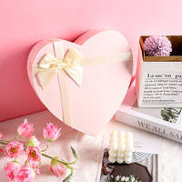 Hartvormige cadeaudoos met satijnen strik, stevige papieren dekselverpakking voor Valentijnsdag, verjaardagssieraden, chocolade