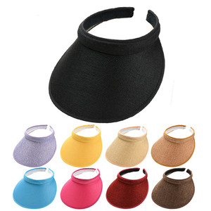 Wide Brim Beach Sun <strong>Hat</strong> <strong>Summer</strong> Travel Outdoor Sport Sun Protection Plain Cotton Linen Visor Caps Women - Product Image 2