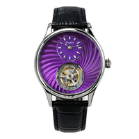 Nouvelle montre sport et affaires pour homme 42 mm, cadran guilloché CNC, 100 % véritable tourbillon mécanique, acier inoxydable, étanche 5 bars
