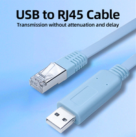 Cable Convertidor USB2.0 a RJ45 RS232, Cable de Consola RJ45 con Chip FTDI, Conector USB 2.0, Cable Serial de PVC Trenzado para Depuración
