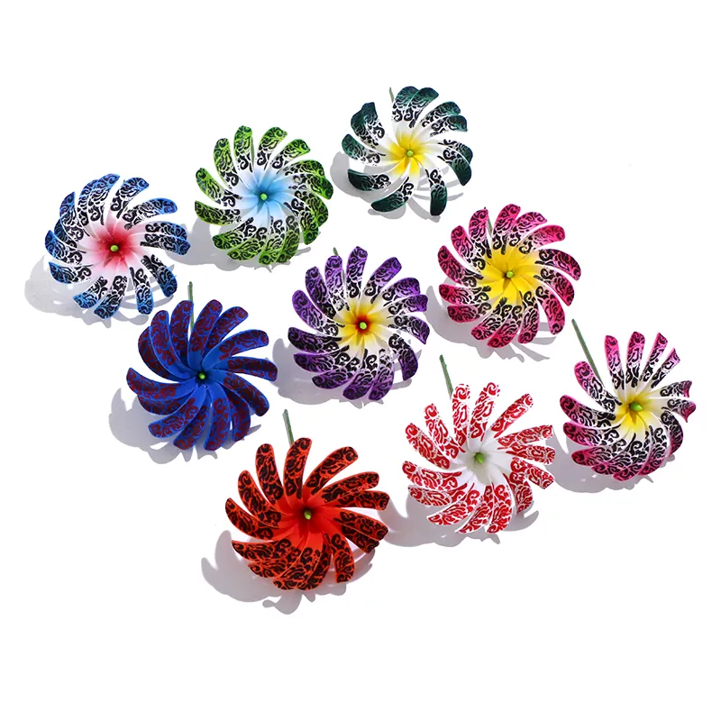 KOMI Hawaiian Party Flower Leis Hair Accessories Printed Double Layers Foam Simulation Plumeria Flowers Wholesale