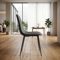 Chaise d'appoint rembourrée en tissu pour salle à manger, style moderne et minimaliste, avec pieds en métal, idéale pour appartement et bistro