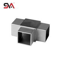 SVA-B300 acier inoxydable support carré connecteur de tuyau coude extérieur verre pince garde-corps pour escalier balcon garde-corps