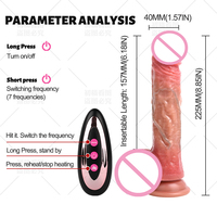 3,9CM*22,5CM Teleskopischer Rotierender Vibrations-Heizender Flüssigsilikon Sex-Vibrator Künstlicher Penis