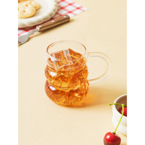 Cozyterm 300ml tazza di caffè in vetro borosilicato con manico trasparente resistente al calore stile semplice per ristoranti e feste