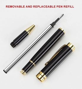 Lot de stylos de luxe en métal noir avec logo imprimé, pointe 1,0 mm, pour cadeaux promotionnels, avec boîte personnalisée - Product Image 4