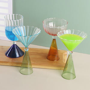 Thé Jus Eau Boire Tasse Pudding Salade Dessert Crème Glacée Vin Champagne Gobelet Gradient Couleur Rayé <span class=keywords><strong>Martini</strong></span> Verre À Cocktail - Product Image 2