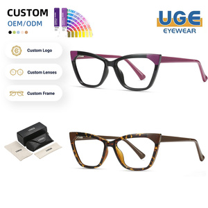 <span class=keywords><strong>Nuevas</strong></span> Gafas Ópticas con Logotipo Personalizado, Diseño Italiano Vintage, Monturas Ópticas TR90 con Protección Contra Luz Azul - Product Image 1