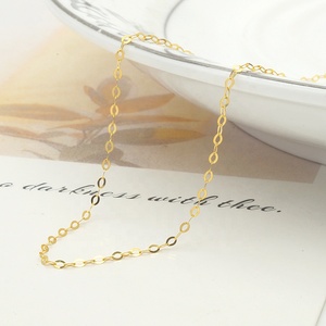 Cadena <span class=keywords><strong>de</strong></span> <span class=keywords><strong>Oro</strong></span> Genuino al por Mayor, Cadena Plana Martillada <span class=keywords><strong>de</strong></span> 1mm, <span class=keywords><strong>Oro</strong></span> Sólido <span class=keywords><strong>de</strong></span> 18k Au750, Collar <span class=keywords><strong>de</strong></span> Cadena - Product Image 4