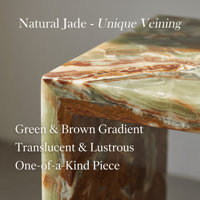 Table d'appoint moderne en onyx vert naturel, table basse de luxe en marbre, meuble rond pour la maison