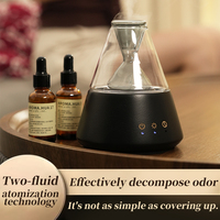 Diffuseur d'arômes portable rechargeable par USB Aroma360 en bois véritable à ultrasons - Modèle de table, 1 an de garantie, sans eau, faible bruit, pour la maison