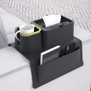2023 New Design Coffee Tea Beverages Anti-spill Sofa Armrest Tray Couch Cup Holder Tray Silicone Sofa Coasters