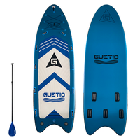 Planche à pagaie gonflable (SUP) multi-personnes de qualité supérieure de 16 pieds avec siège - Marque GUETIO - Certifiée CE - Garantie de 3 ans