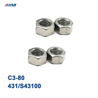 Vis hexagonale C3-80 431/S43100 en acier inoxydable martensitique, filetage à droite, application pétrolière