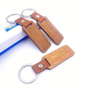 Luxury DIY Blank Wood Keychain Wholesale Key <b>Ring</b> Round& Rectangle Car Keychain Decoration Key Holders - Product Image 6
